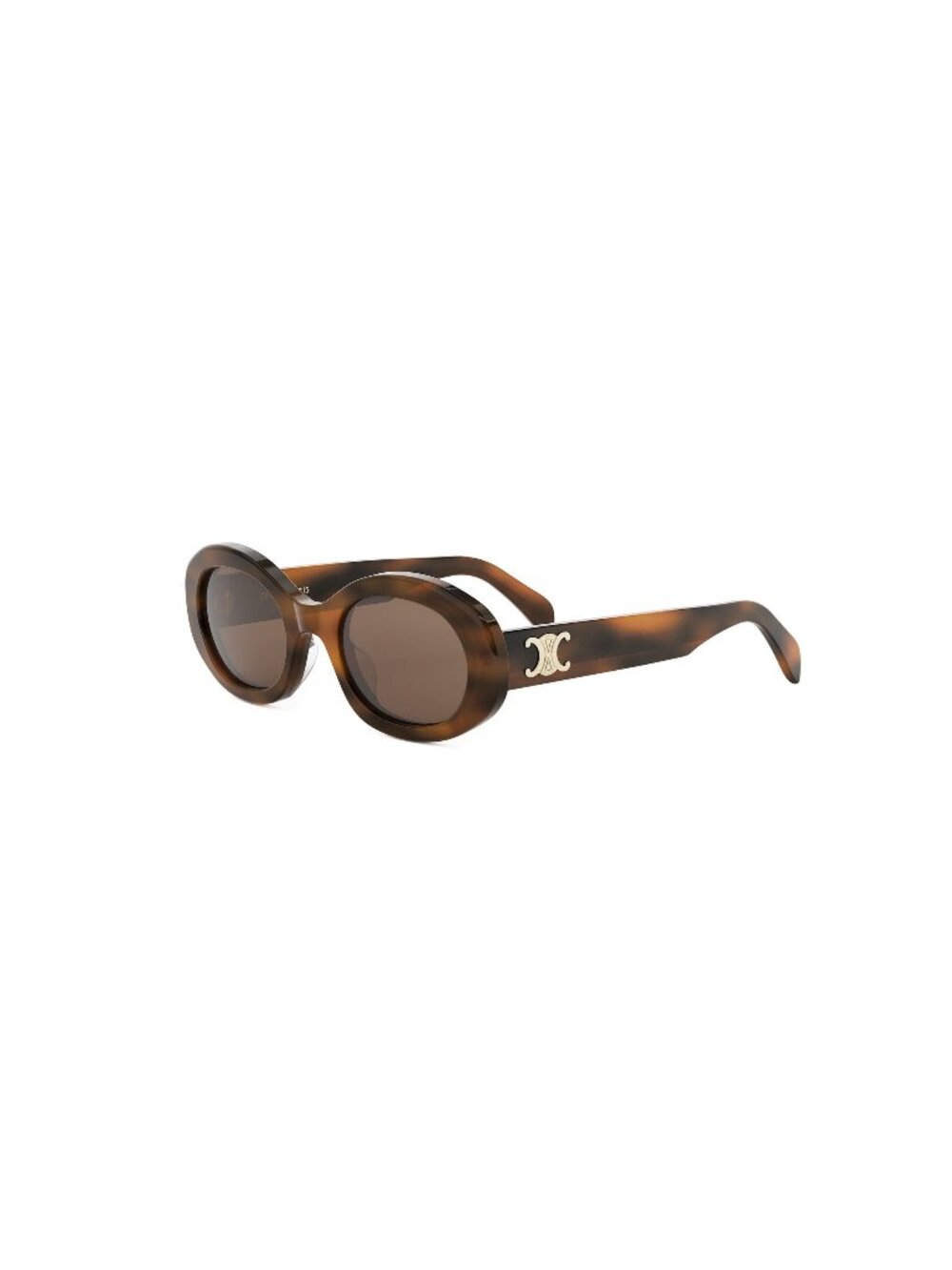 New CELINE Women's Sunglasses Acetate Frame TRIOMPHE CL40194U 53E 52 Havana Oval